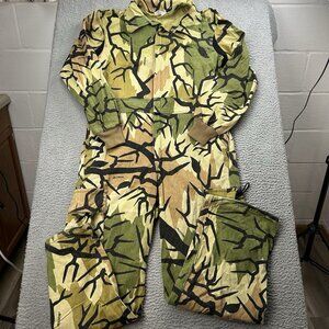 Predator Hunting Coveralls Mens XL Camouflage Vtg Hunting Zip Overalls Green